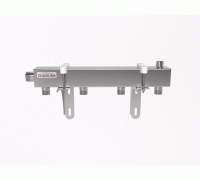 Распределительный коллектор DMSS-25-20x4 (нерж., магистральное подкл. G 1˝, 4 контура G ¾˝, воздухоотвод. Rp ½″)